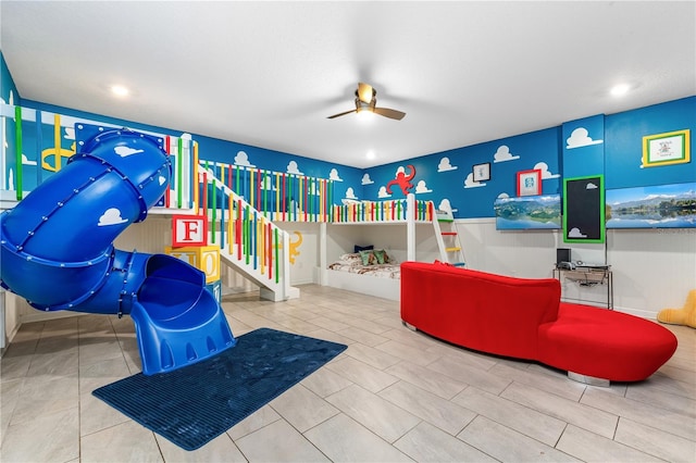2907 Fable St, Kissimmee, FL 34746 - playroom featuring ceiling fan and recessed lighting