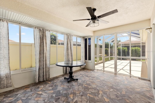 449 Timmonsville Way, The Villages, FL 32162 - unfurnished sunroom with ceiling fan