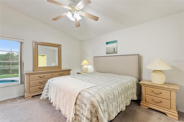 162 Canary Island Cir, Davenport, FL 33837 - bedroom with vaulted ceiling, light carpet, and ceiling fan