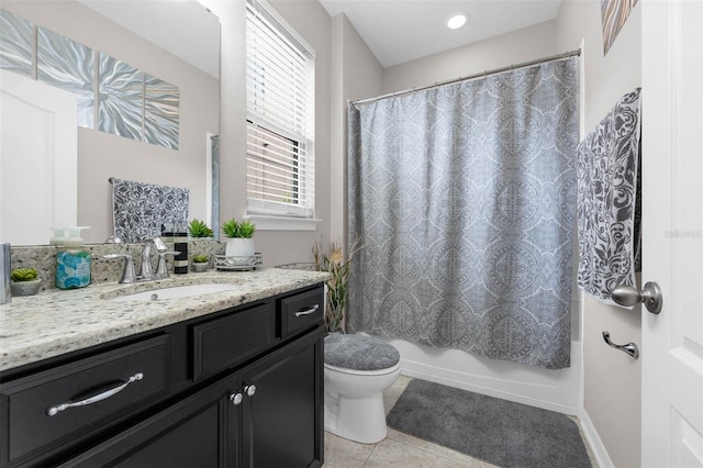 1270 Fountain Coin Loop, Orlando, FL 32828 - bathroom featuring vanity, shower / bath combo, and tile patterned flooring