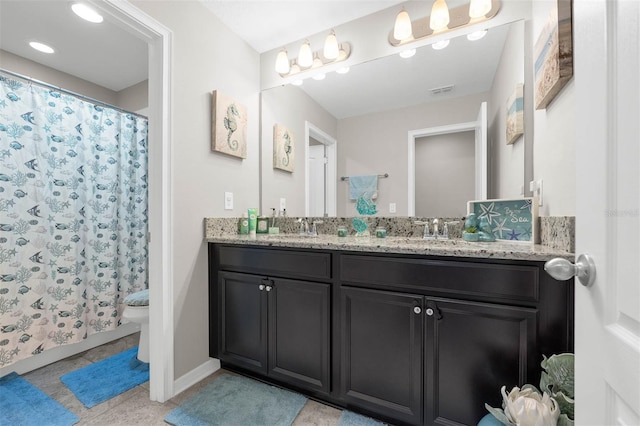 1270 Fountain Coin Loop, Orlando, FL 32828 - full bath with double vanity and a shower with curtain