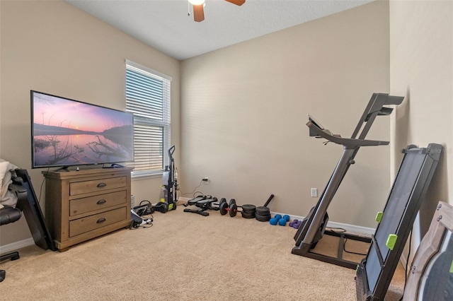 1958 Commander Way, Kissimmee, FL 34746 - workout room with carpet and a ceiling fan