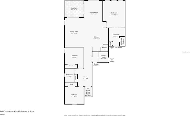 1958 Commander Way, Kissimmee, FL 34746 - view of property floor plan