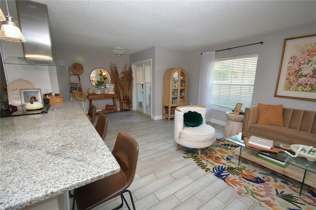 628 Riverview Ave, Altamonte Springs, FL 32714 - living room with a textured ceiling and baseboards