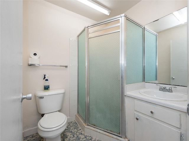 1432 Findlay St, Deltona, FL 32725 - bathroom featuring a stall shower, vanity, and tile patterned flooring