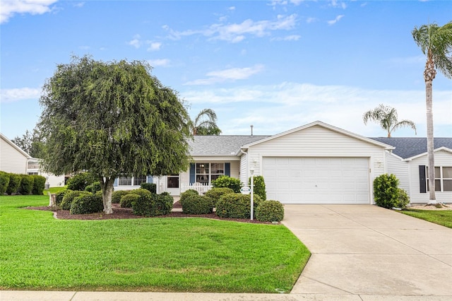 8076 SE 174th Belhaven Loop, The Villages, FL 32162 - single story home featuring a garage, concrete driveway, a front lawn, and a shingled roof