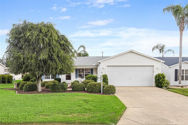 8076 SE 174th Belhaven Loop, The Villages, FL 32162 - single story home with an attached garage, driveway, a front yard, and roof with shingles