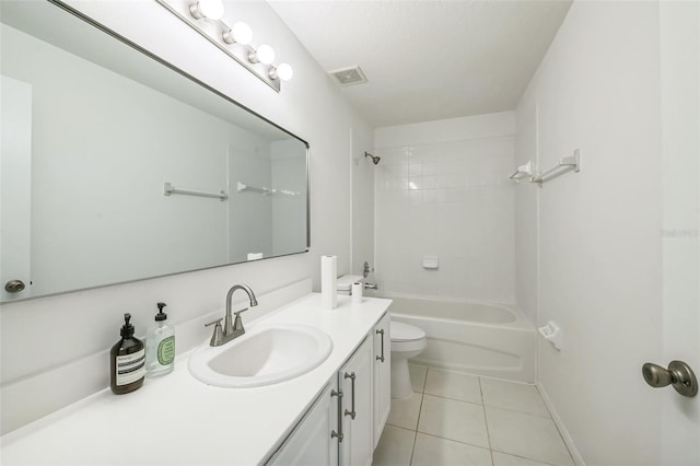 7716 Nottinghill Sky Dr, Apollo Beach, FL 33572 - bathroom featuring vanity, tile patterned flooring, and shower / bathtub combination