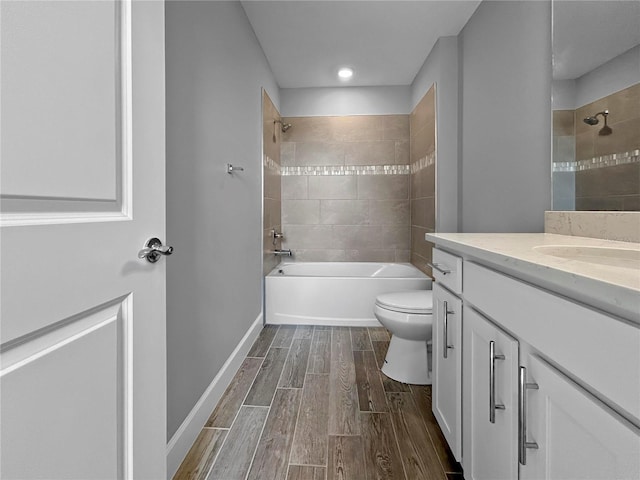 6256 Baywood Ct, Bradenton, FL 34211 - bathroom with vanity, wood finished floors, and  shower combination