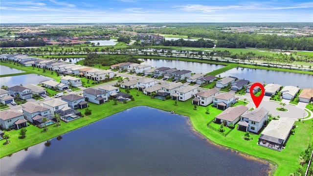 6256 Baywood Ct, Bradenton, FL 34211 - aerial perspective of suburban area featuring a nearby body of water