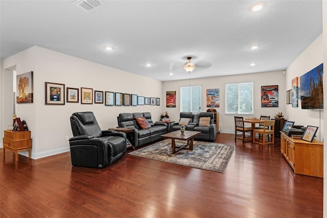 13525 Gorgona Isle Dr, Windermere, FL 34786 - living area featuring dark wood finished floors and recessed lighting