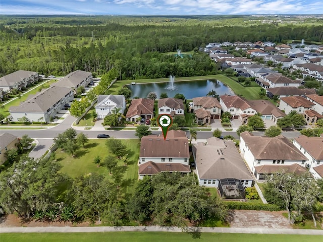 13525 Gorgona Isle Dr, Windermere, FL 34786 - aerial perspective of suburban area with a heavily wooded area and a nearby body of water