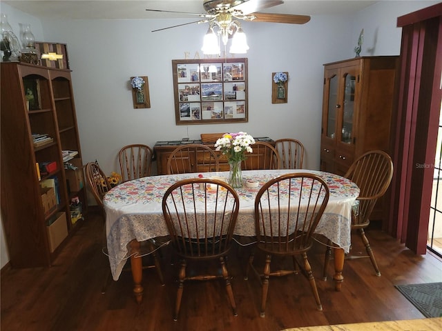 2320 NE 43rd St, Ocala, FL 34479 - dining room with a ceiling fan and wood finished floors