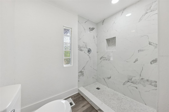 18015 Beach St, Umatilla, FL 32784 - full bath featuring a marble finish shower and wood finished floors
