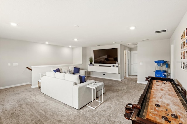 5065 Sparkling Water Way, Kissimmee, FL 34746 - living area with carpet, attic access, and recessed lighting