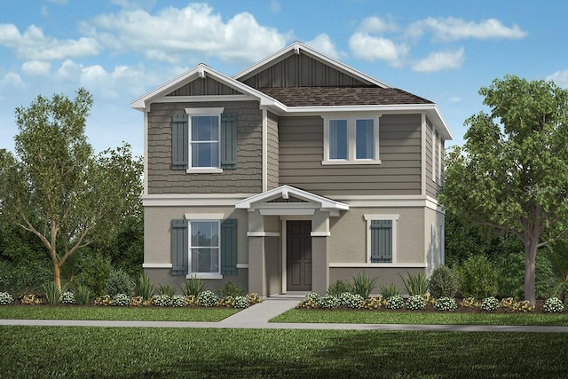 742 Overpool Ave, Davenport, FL 33896 - craftsman house with a front lawn and board and batten siding