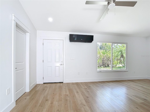 7341 Hart St, Englewood, FL 34224 - unfurnished room with light wood-type flooring, ceiling fan, and recessed lighting