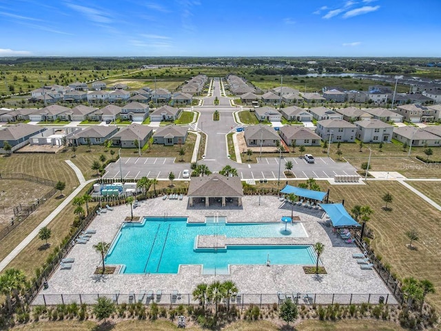 313 Sofia Ln, Lake Alfred, FL 33850 - aerial view of residential area featuring a pool