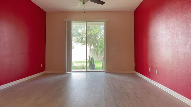 12630 Old Plantation Ln, Orlando, FL 32824 - spare room featuring ceiling fan and light wood-type flooring
