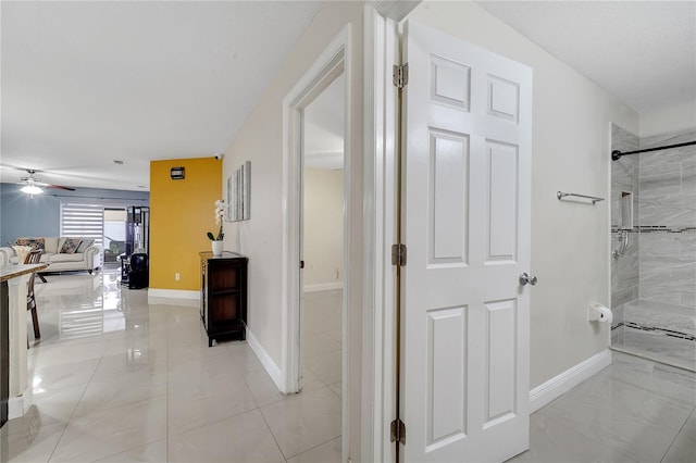 13217 Briar Forest Ct, Orlando, FL 32828 - hallway with light marble finish floors and baseboards