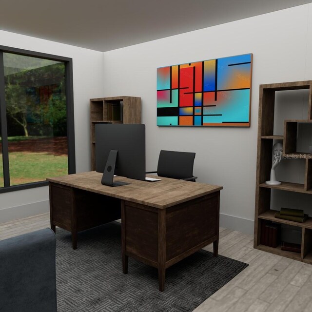5025 SW 179th Pl, Ocala, FL 34473 - home office featuring wood finished floors and baseboards