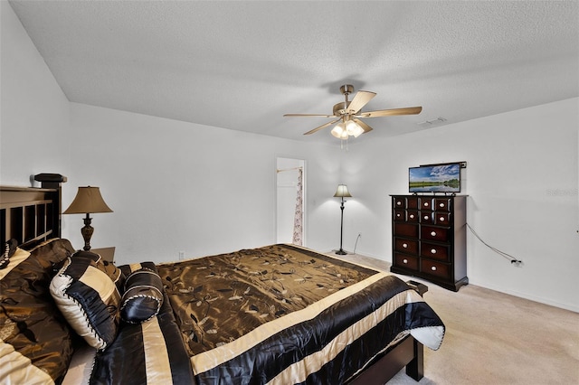 141 Winsor Ave, Davenport, FL 33837 - carpeted bedroom with a textured ceiling and a ceiling fan
