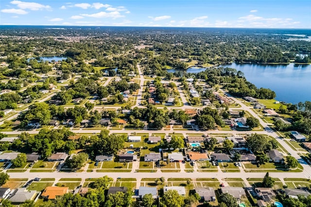 1649 Weybridge St, Deltona, FL 32725 - aerial view of residential area with a large body of water