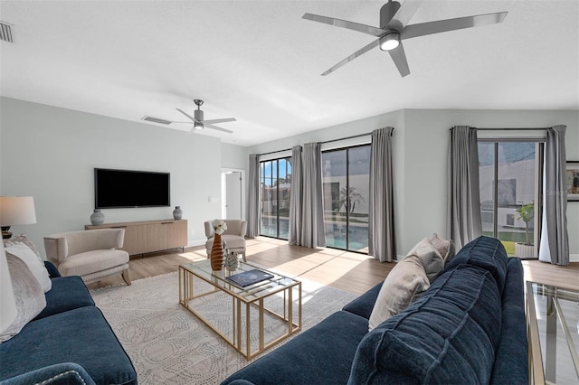 9353 Gotha Rd, Windermere, FL 34786 - living room featuring ceiling fan and wood finished floors