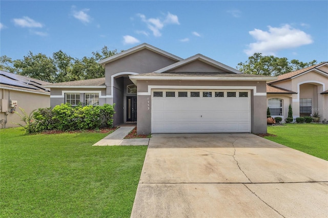 1753 Sage Creek Ct, Orlando, FL 32824 - ranch-style house featuring a garage, stucco siding, concrete driveway, and a front yard