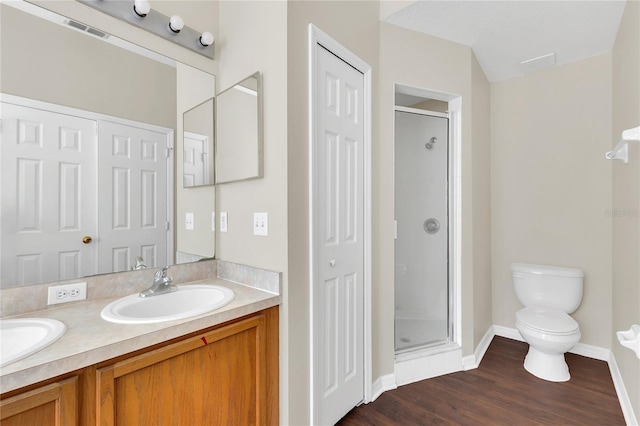 1753 Sage Creek Ct, Orlando, FL 32824 - full bath with a shower stall, double vanity, and wood finished floors