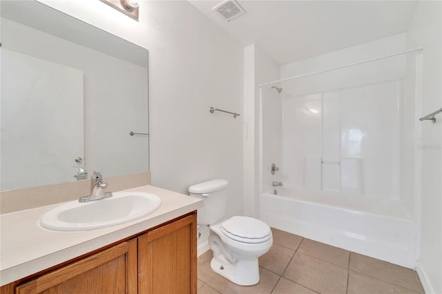 5145 Prairie View Way, Wesley Chapel, FL 33545 - bathroom featuring vanity, tile patterned flooring, and shower / tub combination