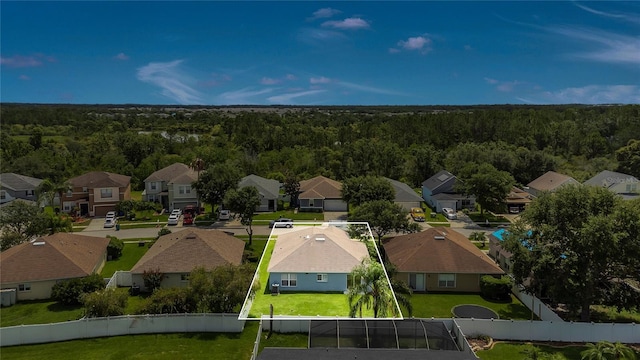 5145 Prairie View Way, Wesley Chapel, FL 33545 - aerial perspective of suburban area featuring property boundaries highlighted and a forest