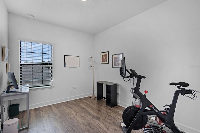 461 Diamond Dove Cv, Winter Springs, FL 32708 - exercise area featuring wood finished floors and baseboards