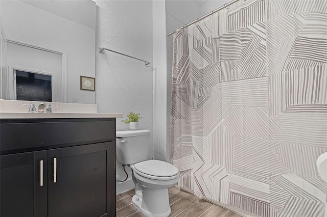 461 Diamond Dove Cv, Winter Springs, FL 32708 - full bathroom featuring wood finished floors, vanity, curtained shower, and a textured wall