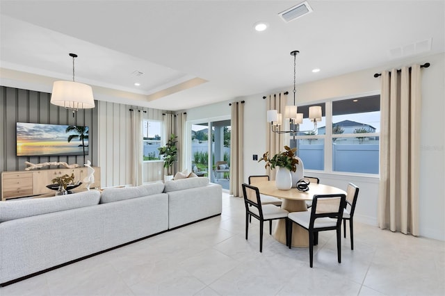 1530 Groveline Rd, Saint Cloud, FL 34771 - dining space with a chandelier, recessed lighting, and light tile patterned flooring