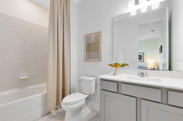 1530 Groveline Rd, Saint Cloud, FL 34771 - full bathroom featuring vanity, shower / bath combo, and tile patterned flooring