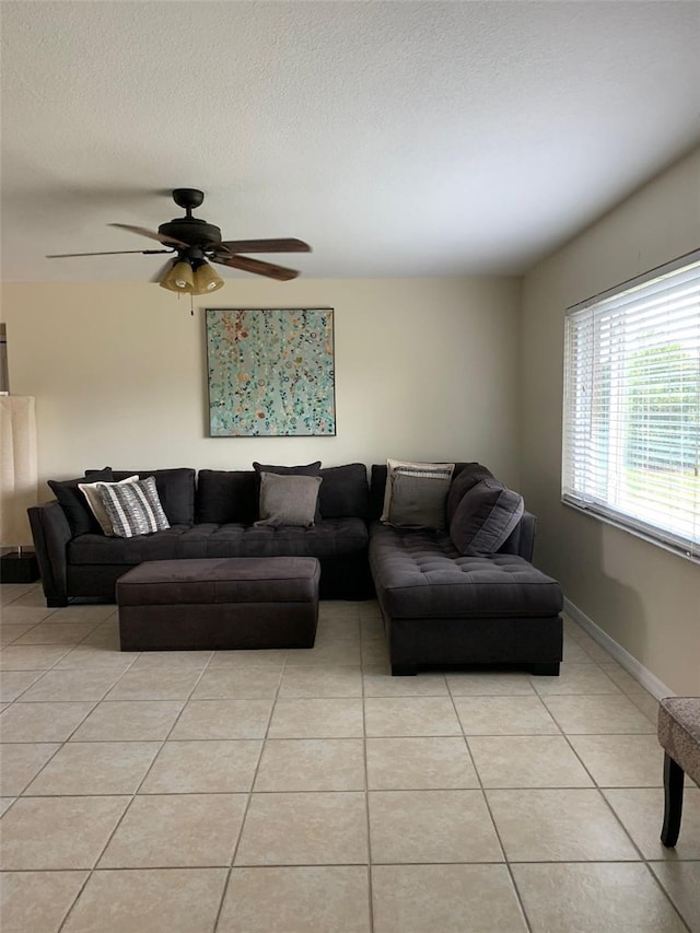 1409 Yorkshire St, Port Charlotte, FL 33952 - living room featuring light tile patterned floors and ceiling fan