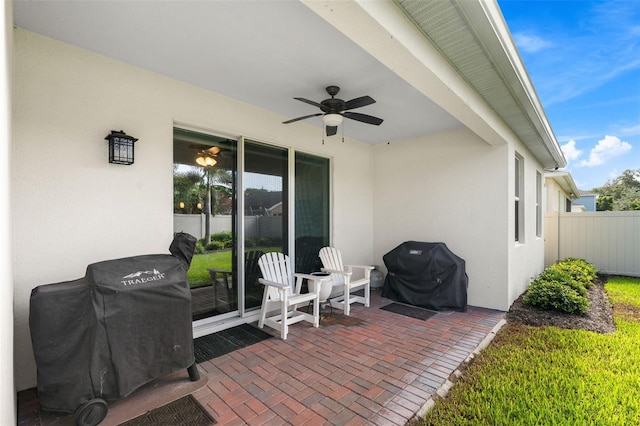 1181 Castlevecchio Loop, Orlando, FL 32825 - view of patio featuring ceiling fan and area for grilling