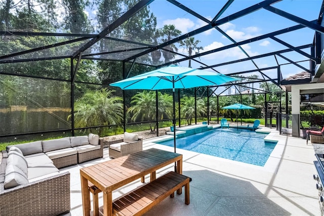 100 Verde Way, Debary, FL 32713 - outdoor pool featuring outdoor lounge area, a patio area, and a lanai