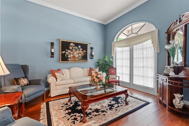 11613 Swift Water Cir, Orlando, FL 32817 - living area with ornamental molding and wood finished floors