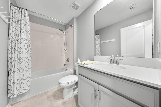 2412 Camden Park Ave, Davenport, FL 33837 - full bath with vanity, shower / bath combo with shower curtain, and tile patterned flooring