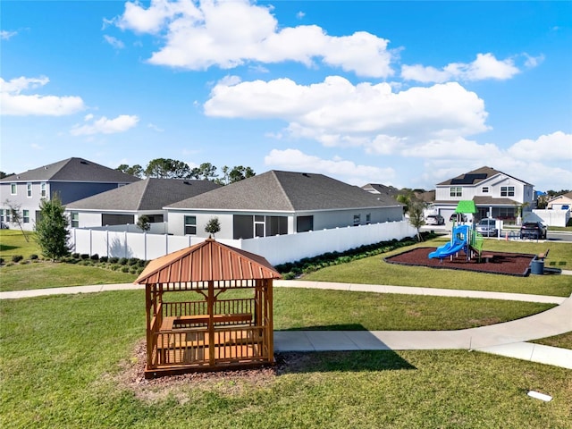 554 Pawnee Ct, Haines City, FL 33844 - view of community featuring a gazebo and a residential view