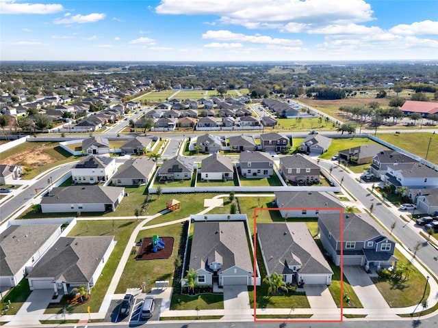 554 Pawnee Ct, Haines City, FL 33844 - aerial perspective of suburban area with property parcel outlined