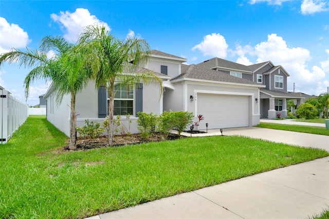 554 Pawnee Ct, Haines City, FL 33844 - view of front of house featuring concrete driveway, an attached garage, stucco siding, and a shingled roof