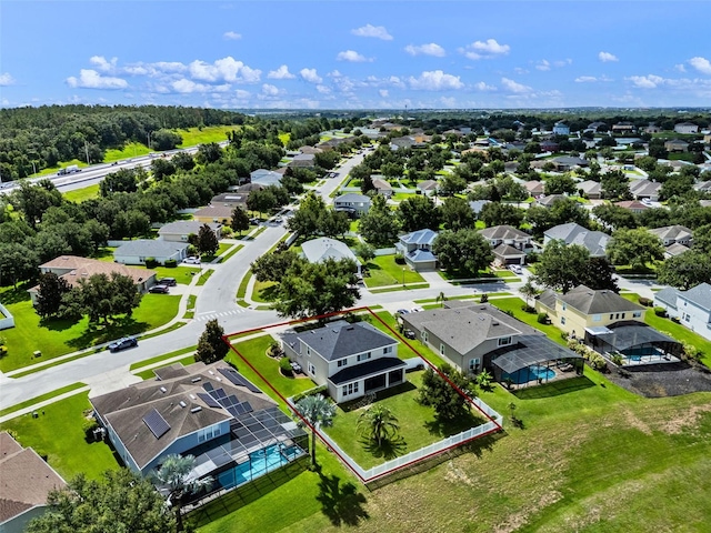594 Hernando Pl, Clermont, FL 34715 - aerial view of residential area with property parcel outlined