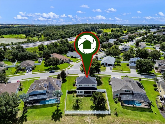 594 Hernando Pl, Clermont, FL 34715 - aerial view of residential area featuring a pool area