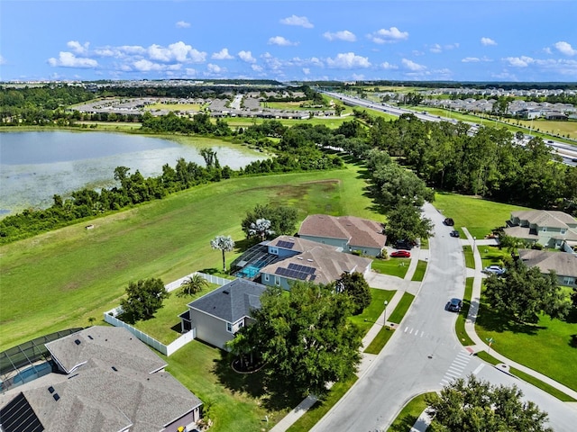 594 Hernando Pl, Clermont, FL 34715 - aerial perspective of suburban area featuring a nearby body of water