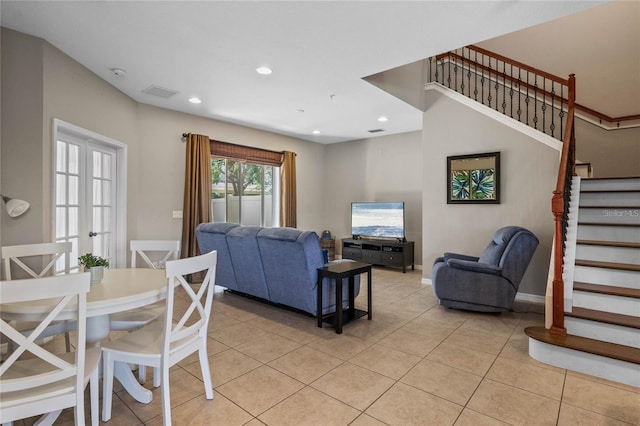 2122 Bent Grass Ave, Ocoee, FL 34761 - dining room with stairs, light tile patterned flooring, and recessed lighting