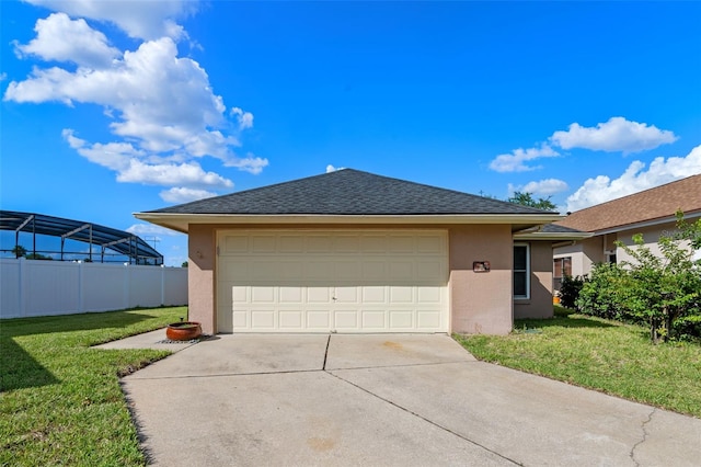 851 Bates Ct, Casselberry, FL 32707 - view of home's exterior featuring stucco siding, a shingled roof, driveway, and a garage