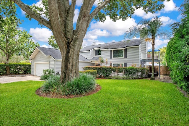 1035 Paladin Ct, Orlando, FL 32812 - view of front facade featuring concrete driveway, an attached garage, and a chimney
